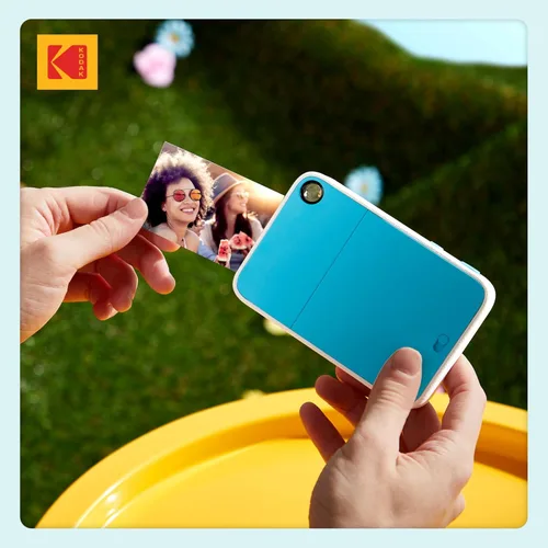 Miniatura 9 de Kodak Printomatic+ Paquete de inicio de cámara digital de impresión instantánea + funda de transporte + papel fotográfico Zink con parte trasera Azul