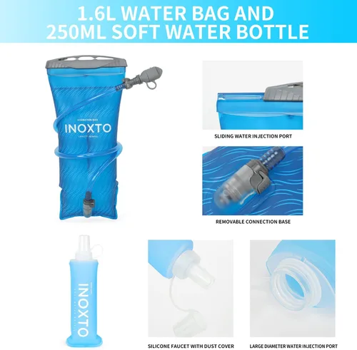 Miniatura 4 de INOXTO Running Hydration Vest Backpack,Lightweight Insulated Pack with 1.5L Water Bladder Bag Daypack for Trail Hiking Running Cycling Race Marathon