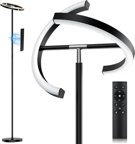 Miniatura 10 de SIBRILLE Lámpara de pie blanca, lámpara de pie ajustable sin escalones moderna 3000-6000K, lámpara de pie LED giratoria de 20W para lectura, lámpara
