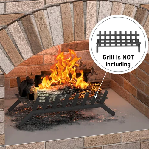 Miniatura 7 de Flamorrow Retenedor de brasas para rejillas de chimenea de 12 x 7.5 pulgadas, malla de retención de brasas de metal para chimenea, evita que