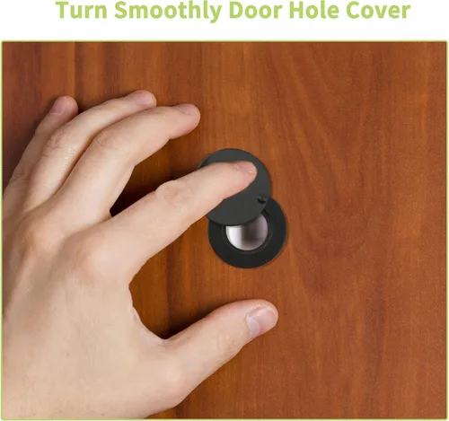 Miniatura 5 de Cubierta para el visor de puerta, 2 piezas de latón de níquel cepillado para puerta de seguridad, cubiertas giratorias de privacidad, protectores