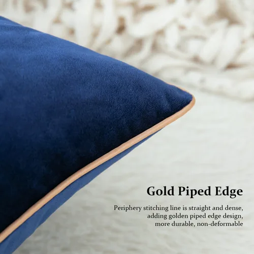 Miniatura 5 de VOGOL Funda de almohada de terciopelo suave de estilo vintage, elegante patrón floral bordado, funda de cojín cuadrada para cama, sala de estar, Azul