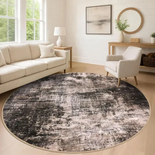 Miniatura 196 de IOHOUZE Alfombra pequeña abstracta de 2 x 3 pies, alfombra de entrada lavable para entrada interior, alfombras con respaldo de goma, alfombra gris