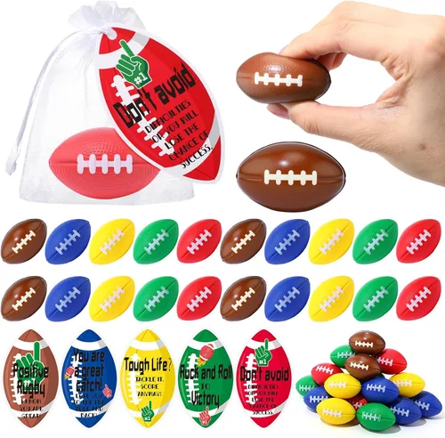 Skylety Juego de 20 mini bolas de fútbol para el estrés, 5 estilos, recuerdos de fiesta de fútbol a granel de 2.13 pulgadas, bola de estrés de