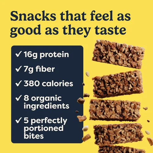 Miniatura 4 de Tosi Organic SuperBites Snacks veganos, 2.4 onzas (paquete de 12), sin gluten, Omega 3s, barras de proteína vegetal con lino y semillas de chía