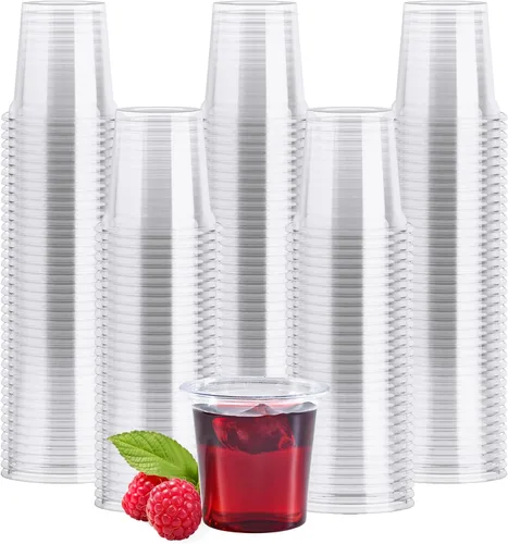 Miniatura 10 de JOLLY CHEF Paquete de 1000 vasos de chupito de plástico, vasos de gelatina desechables transparentes de 1 onza, reutilizables, perfectos