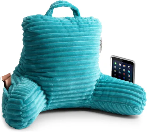 Miniatura 9 de Nestl Almohada de lectura para niños y adolescentes con espuma viscoelástica triturada, almohadas de respaldo de felpa de corte lujoso para leer