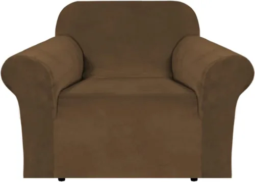 Miniatura 51 de H.VERSAILTEX Funda de terciopelo elástico para sillón, funda para sillón de 1 cojín para sala de estar, funda de muebles hecha de terciopelo grueso