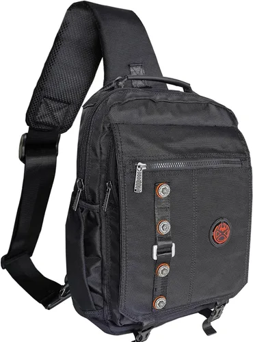 Miniatura 10 de Bolso bandolera grande, mochila para portátil, bolso de mensajero cruzado, mochila de viaje para el hombro, B-gris claro, Grande, Bolso bandolera