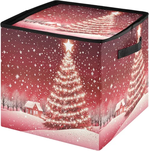 Miniatura 18 de Cesta de almacenamiento para adornos de Navidad, búfalo a cuadros, negro y blanco, contenedor de almacenamiento de invierno con separadores