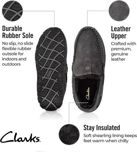 Miniatura 2 de Clarks Pantuflas venecianas para hombre, Gris