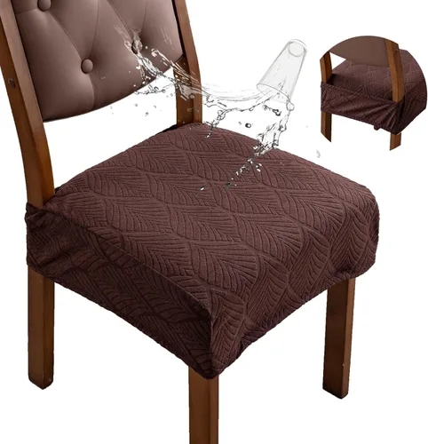 Miniatura 13 de Fundas de asiento para silla de comedor, extraíbles y lavables, juego de 2, fundas de cojín de asiento de silla de jacquard, protectores