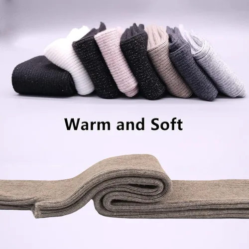 Miniatura 59 de Facecozy Calentadores de brazos para mujer, mezcla de lana de cachemira, guantes largos sin dedos para mujer, guantes para clima frío con agujero