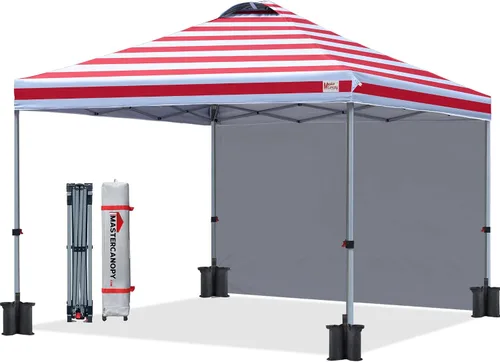 Miniatura 33 de MASTERCANOPY - Toldo desplegable duradero con 1 pared lateral (6.6 x 6.6 pies, caqui)