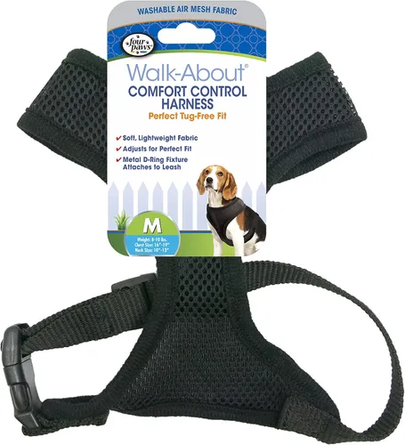 Miniatura 20 de Four Paws Comfort Control - Arnés para perro, color negro, extra pequeño