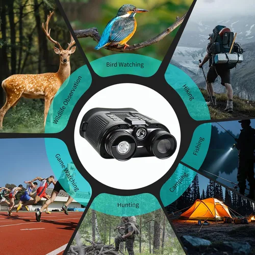Miniatura 8 de Gafas de visión nocturna para adultos, binoculares de visión nocturna 4K, zoom 8X y batería recargable de 5000 mAh, pantalla HD de 3 pulgadas
