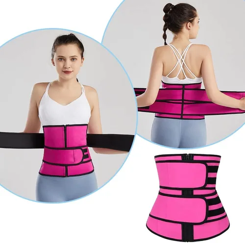 Miniatura 4 de Entrenador de cintura para mujeres y hombres, moldeador de cuerpo ajustable, reductor de cintura con doble banda para el vientre
