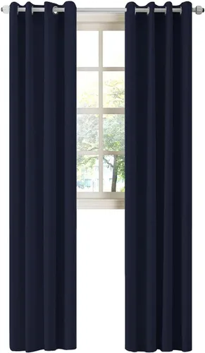Miniatura 49 de LA PALMA Cortinas opacas con aislamiento térmico y ojales, para sala de estar, dormitorio, paquete de 2 paneles