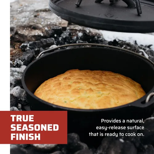Miniatura 3 de Camp Chef Horno holandés de hierro fundido SDO10 de 10 pulgadas con tapa, pre-sazonado