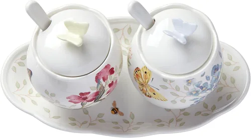 Miniatura 2 de Lenox Butterfly Meadow - Juego de condimentos de 7 piezas, color blanco