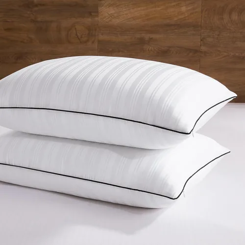 Miniatura 11 de downluxe - Almohadas de plumas de ganso y plumón - Juego de 2 almohadas con refuerzo de colección hotelera para dormir de espaldas, boca abajo