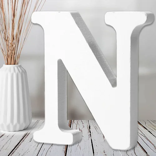 AOCEAN Letras de Madera Blanca de 6 Pulgadas - Letras de Madera Sin Terminar para Decoración de Pared de Navidad Letras de Pie Rebanadas Tablero de