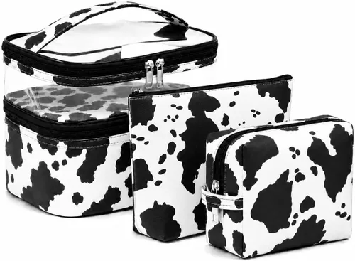 Miniatura 14 de Bolsa de maquillaje, 3 piezas de piel sintética, bolsa de maquillaje de viaje, bolsa de cosméticos para mujeres y niñas