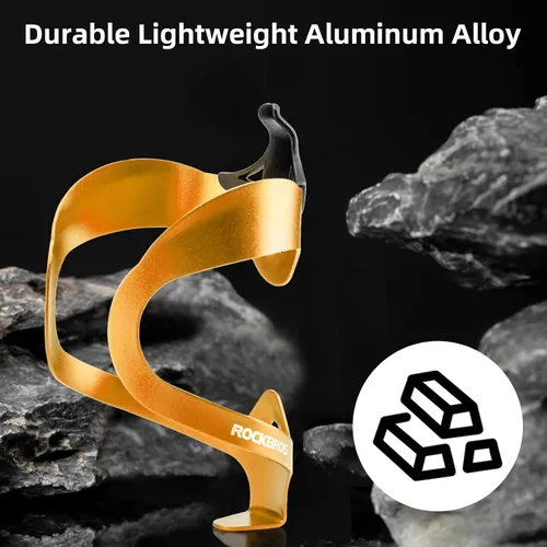 Miniatura 3 de ROCKBROS Soporte para botella de agua para bicicleta, ligero, resistente, aleación de aluminio, jaula para bebidas con tornillos, soportes