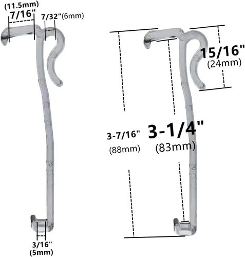 Miniatura 2 de Clips para cenefa, 6 unidades, 3-1/4 pulgadas, clip oculto, plástico transparente para persianas horizontales, soporte de retención de cenefa