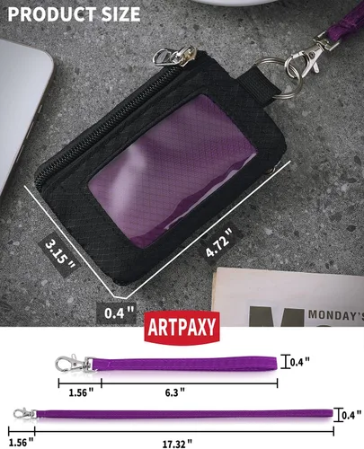 Miniatura 2 de Cartera minimalista para hombre y mujer, Negro púrpura, Classic