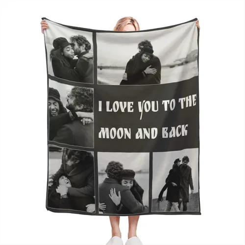 Manta personalizada con fotos – Manta personalizada con fotos, regalos personalizados con imagen, manta de franela de vellón para esposa, marido,