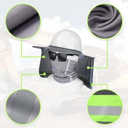 Miniatura 2 de SATINIOR 2 unidades de casco de protección solar para el cuello, alta visibilidad, malla de ala completa, protección solar y polaina para el cuello