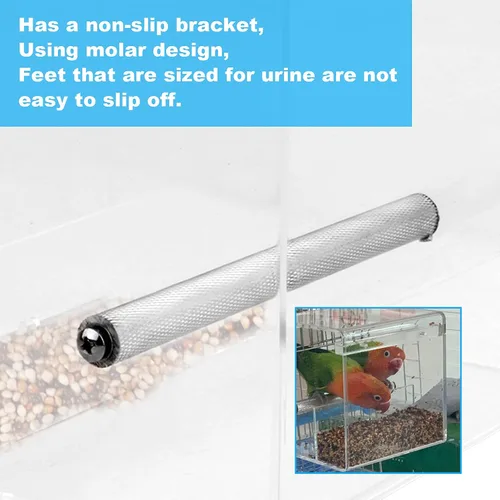 Miniatura 4 de Comedero para pájaros sin desorden para jaula – Comedero automático para pájaros, contenedor de comida transparente, acrílico sin derrames, jaula