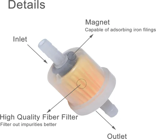 Miniatura 3 de Filtros de combustible en línea universales de 1/4 pulgada con imán para Kohler, Kawasaki, John Deere, Briggs, Stratton, generador de gasolina