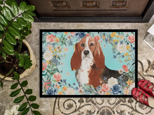 Miniatura 3 de Caroline's Treasures CK3437JMAT Basset Hound - Tapete para puerta delantera, 24 x 36 pulgadas, para interiores y exteriores, para entrada