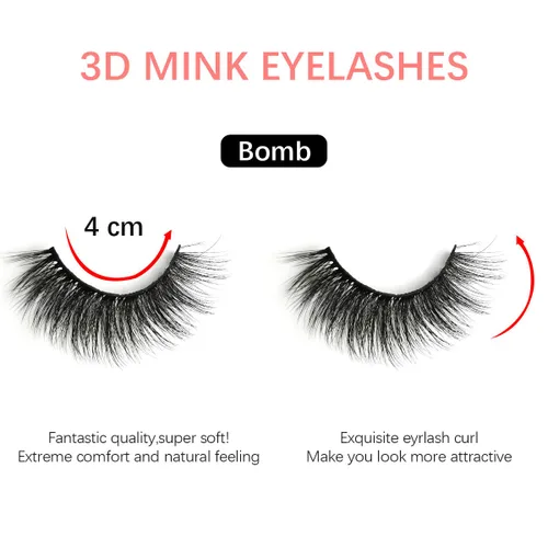 Miniatura 3 de Leipple Pestañas postizas, 5 pares, pestañas profesionales reutilizables de visón 3D, pestañas postizas hechas a mano naturales gruesas y esponjosas