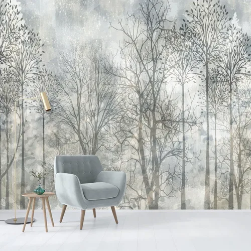 Miniatura 13 de Árboles, papel tapiz de dormitorio, plantas del bosque, murales de fondo para sala de estar (despegar y pegar inmediatamente) - 58 x 80 pulgadas