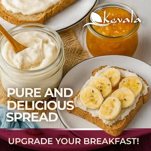 Miniatura 3 de Kevala Mantequilla de coco orgánica, alternativa cruda prensada en frío y crema para hornear, postres y tostadas, vegano, sin gluten, tarro