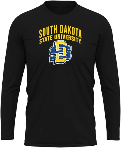 Miniatura 140 de Camisa deportiva de manga larga oficial de la NCAA Collegiate para hombre, colección negra con logotipo primario