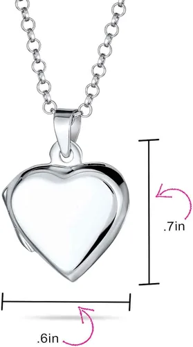 Miniatura 5 de Personalizado grabado delicado simple simple tradicional recuerdo plano en forma de corazón foto medallón para mujeres adolescentes sostiene fotos