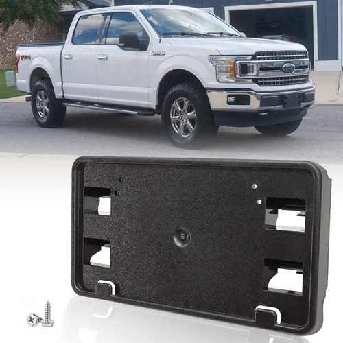 Miniatura 11 de Marco de matrícula delantero para Ford F150 2018 2019 2020 sin taladro, soporte de montaje para parachoques delantero, accesorios F-150