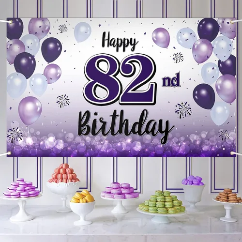 Miniatura 35 de Decoraciones de feliz cumpleaños 30, cartel grande de globo morado de 30 cumpleaños, suministros para fiesta de cumpleaños de 30 años. 30 (EE. UU.)