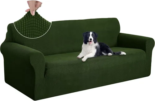 Miniatura 11 de U-NICE HOME Funda elástica para sofá, lavable, protector de muebles para sofá de 3 cojines, apta para mascotas (sofá, gris)