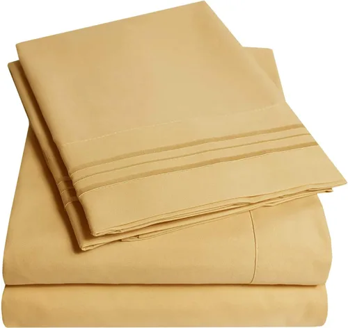 Miniatura 12 de Home Must Haves Juego de ropa de cama de lujo bordada de color liso 2000, extra suave, acogedor, bolsillo profundo de 12 pulgadas con fundas