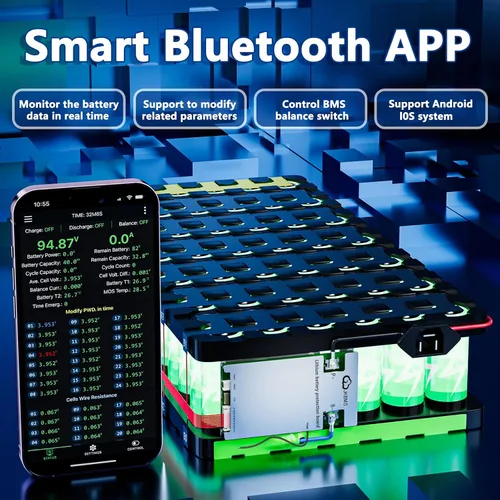 Miniatura 4 de JK BMS Smart BMS 3S-8S 100A 1A Balanceador activo JK-B1A8S10P-HCRPB JK BMS para LiFePO4 Li-ion LTO baterías con Bluetooth RS485 CAN función