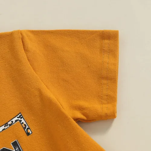 Miniatura 89 de fhutpw Conjunto de camiseta de manga corta con estampado de vaca y pantalones acampanados de dibujos animados para niñas