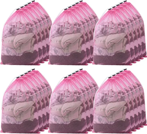 Miniatura 11 de Berlune Bolsas grandes de malla para lavandería, 24 x 36 pulgadas, juego de lavado a granel con cordón para uso comercial, dormitorios, alquileres