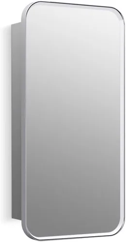 Miniatura 30 de Kohler 35573-BNL Verdera® - Espejo de gabinete de medicina enmarcado, diseño cápsula, interior espejado, gabinete de baño, estantes de vidrio