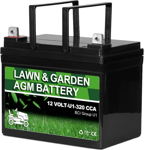 Miniatura 8 de Batería WEIZE AGM para jardín y césped, 12V 300CCA BCI Grupo U1 SLA de arranque para césped, tractores y cortadoras, compatible con John Deere