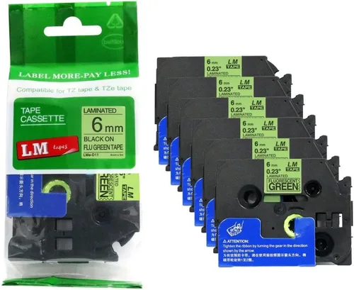 Miniatura 18 de Paquete de 1 unidad LM Tapes LMe511 Premium de 1/4 de pulgada con impresión negra en etiqueta azul compatible con Brother TZe-511 P-Touch, incluye